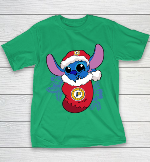 Indiana Pacers Christmas Stitch In The Sock Funny Disney NBA Youth T-Shirt
