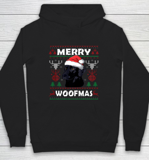 Merry Woofmas Black Lab Christmas Dog Lover Xmas Gift Hoodie