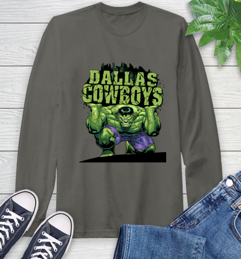 Dallas Cowboys NFL Football Incredible Hulk Marvel Avengers Sports Long Sleeve T-Shirt 8