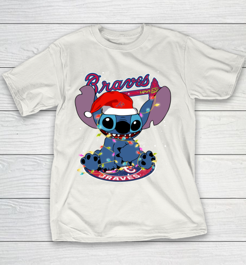 Atlanta Braves MLB noel stitch Baseball Christmas Youth T-Shirt