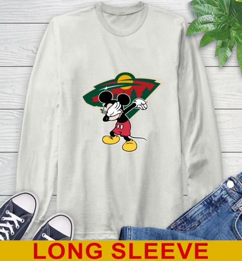 Minnesota Wild NHL Hockey Dabbing Mickey Disney Sports Long Sleeve T-Shirt 12