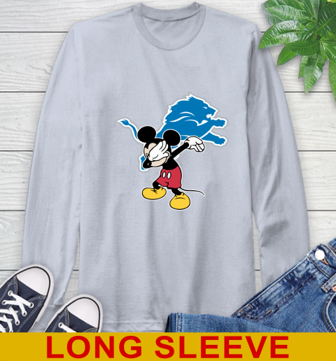 Detroit Lions NFL Football Dabbing Mickey Disney Sports Long Sleeve T-Shirt 6