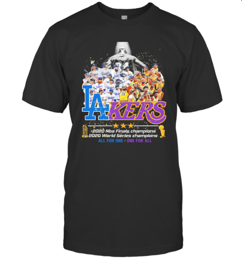 Los Angeles Dodgers And Lakers All Team 2020 NBA Finals Champions T-Shirt