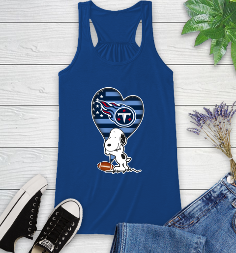 Tennessee Titans NFL Football The Peanuts Movie Adorable Snoopy Racerback Tank 9