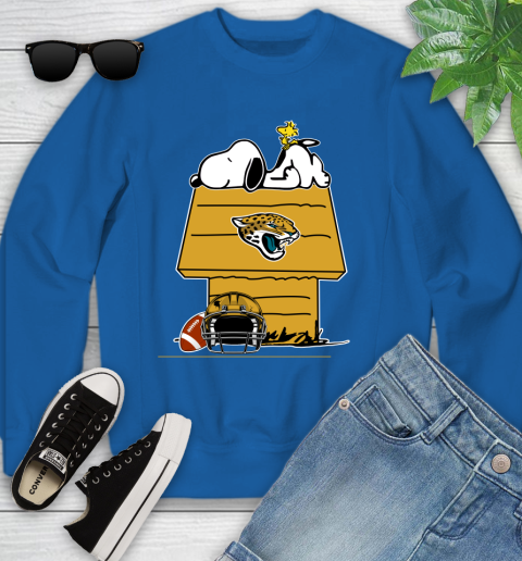 Jacksonville Jaguars NFL Football Snoopy Woodstock The Peanuts Movie Youth Sweatshirt 8