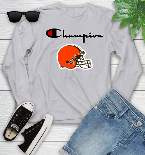 NFL Football Cleveland Browns Champion Shirt Youth Long Sleeve 3