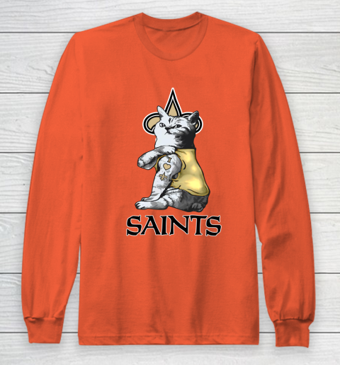 NFL Football My Cat Loves New Orleans Saints Long Sleeve T-Shirt 3