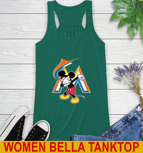 Miami Marlins MLB Baseball Dabbing Mickey Disney Sports Racerback Tank 7
