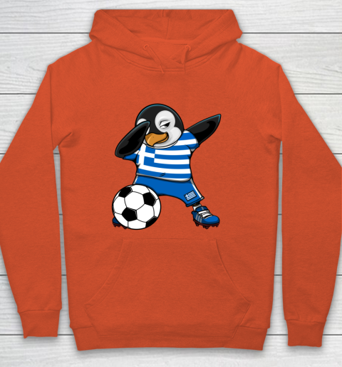 Dabbing Penguin Greece Soccer Fans Jersey Football Lovers Hoodie 3