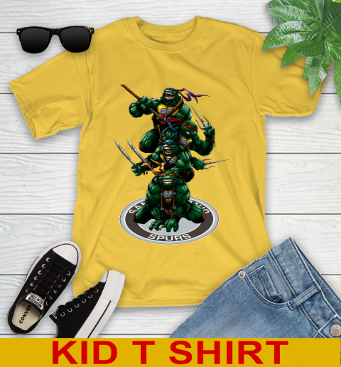 NBA Basketball San Antonio Spurs Teenage Mutant Ninja Turtles Shirt Youth T-Shirt 9 NBA Basketball San Antonio Spurs Teenage Mutant Ninja Turtles Shirt Youth T-Shirt - Image 9