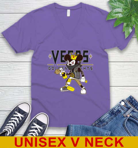 Vegas Golden Knights NHL Hockey Mickey Peace Sign Sports V-Neck T-Shirt 9