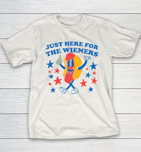Hot Dog I'm Just Here For The 4Th Of July Youth T-Shirt
