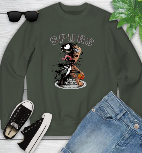 NBA San Antonio Spurs Basketball Venom Groot Guardians Of The Galaxy Youth Sweatshirt 10