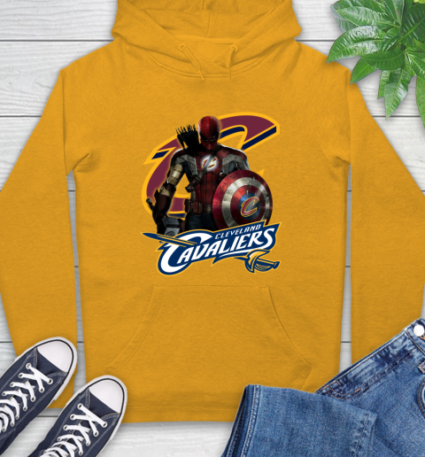 Cleveland Cavaliers NBA Basketball Captain America Thor Spider Man Hawkeye Avengers Hoodie 3