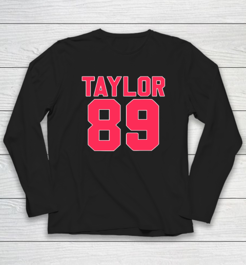 Pink Numbers Taylor 89 Football Fans Long Sleeve T-Shirt