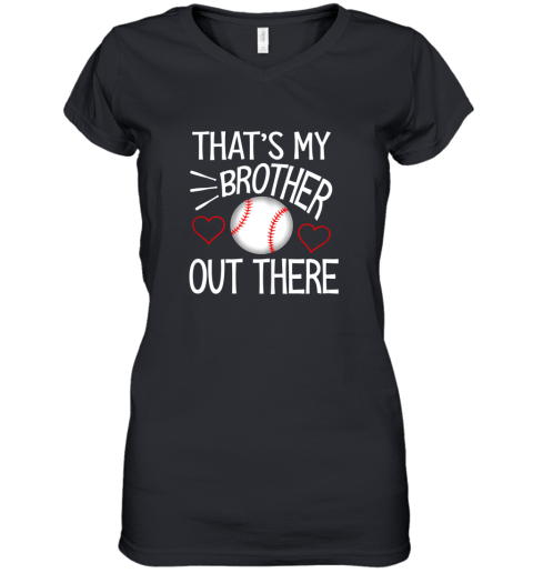 New Baseball Sister Shirt Cute Baseball Gift For Sisters Women's V-Neck T-Shirt