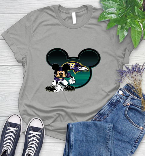 NFL Baltimore Ravens Mickey Mouse Disney Football T Shirt Women's T-Shirt 10