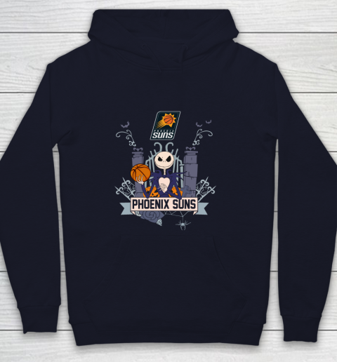 NBA Phoenix Suns Basketball Jack Skellington Halloween Youth Hoodie 2
