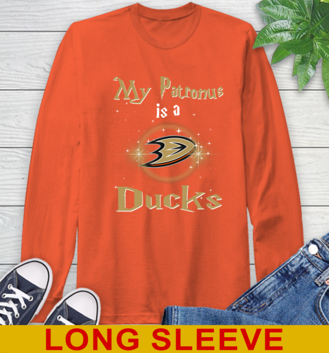 NHL Hockey Harry Potter My Patronus Is A Anaheim Ducks Long Sleeve T-Shirt 4