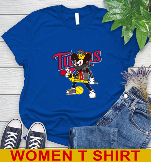 Minnesota Twins MLB Baseball Mickey Peace Sign Sports Women's T-Shirt 9