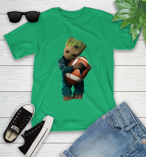 NFL Groot Guardians Of The Galaxy Football Sports Carolina Panthers Youth T-Shirt 6