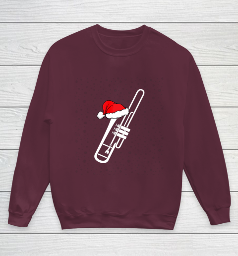 Christmas Gift Trombone Santa Trombone Funny Xmas Pajama Youth Sweatshirt 4