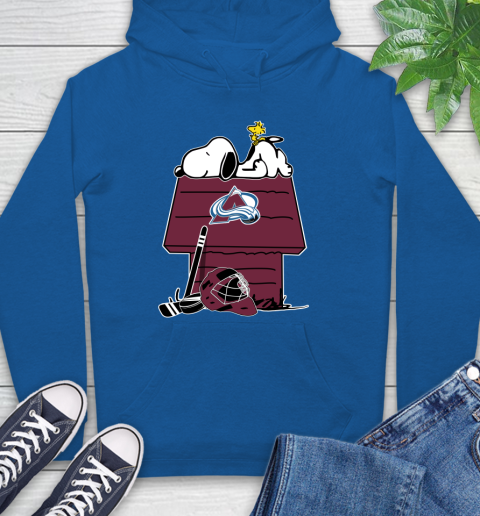 Colorado Avalanche NHL Hockey Snoopy Woodstock The Peanuts Movie Hoodie 9