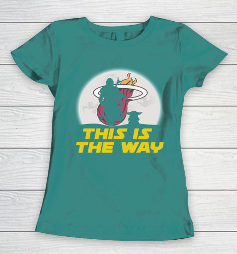 Miami Heat NBA Basketball Star Wars Yoda And Mandalorian This Is The Way Women's T-Shirt 10