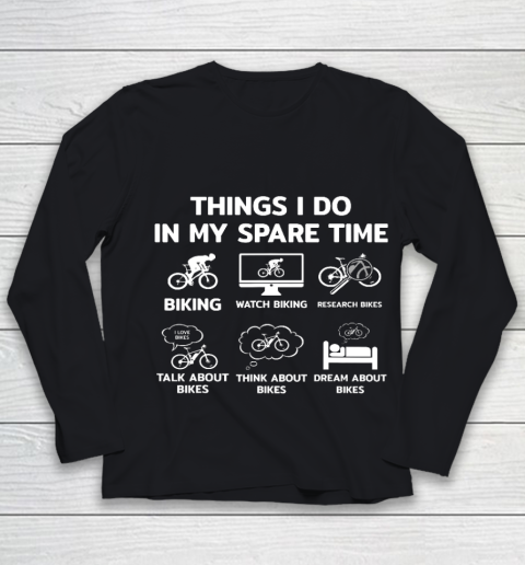 Things I Do In My Spare Time Mountain Bike Biking Funny Gift Youth Long Sleeve