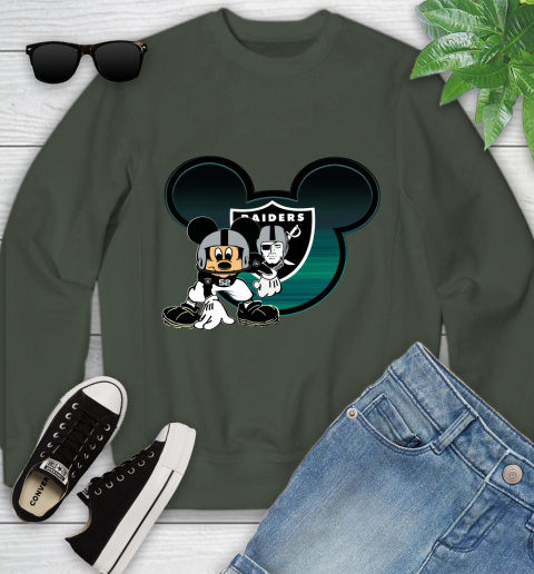 NFL Oakland Raiders Mickey Mouse Disney Football T Shirt Youth Sweatshirt 10