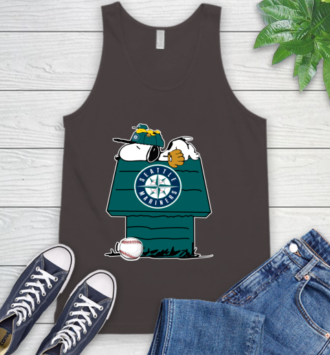MLB Seattle Mariners Snoopy Woodstock The Peanuts Movie Baseball T Shirt Tank Top 7