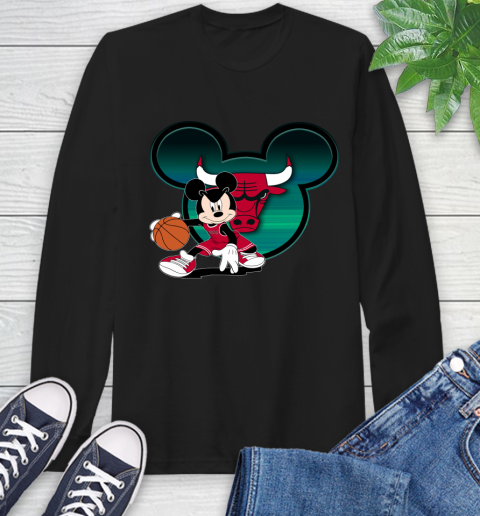 NBA Chicago Bulls Mickey Mouse Disney Basketball Long Sleeve T-Shirt 2