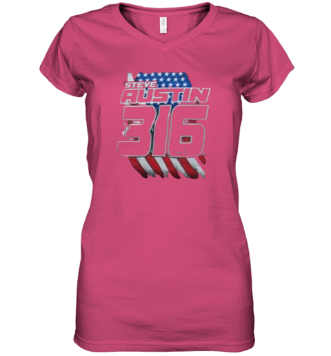 Steve Austin 316 American Flag Signature 2025 Women's V-Neck