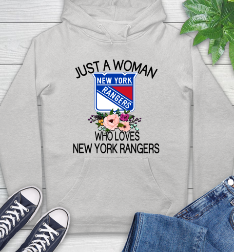 NHL Just A Woman Who Loves New York Rangers Hockey Sports Hoodie