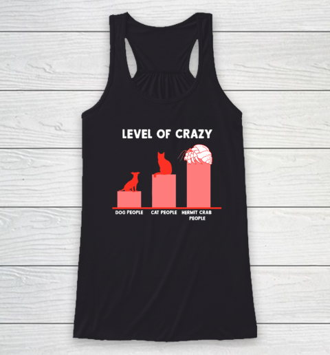 Level Of Crazy Dog People Cat People Hermit Crab People Racerback Tank
