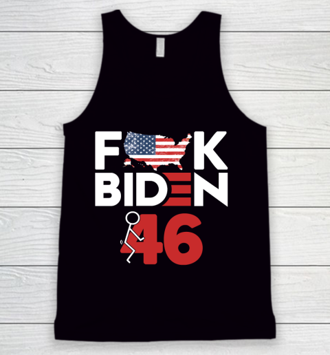 Fuck Biden America Flag  Fuck 46  Anti Biden Supporter Tank Top