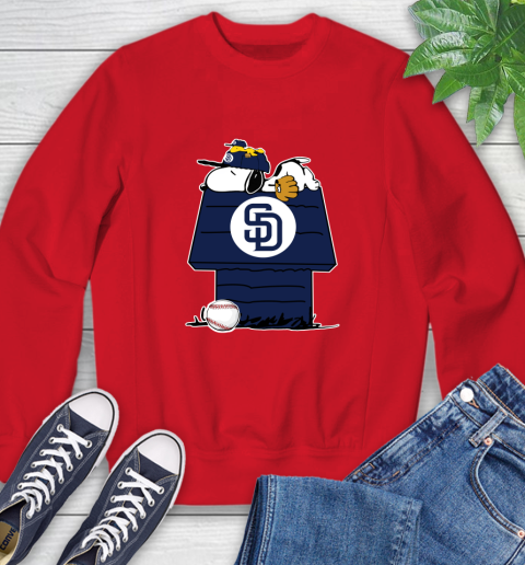 MLB San Diego Padres Snoopy Woodstock The Peanuts Movie Baseball T Shirt Sweatshirt 10