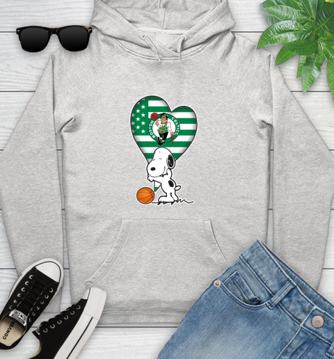 Boston Celtics NBA Basketball The Peanuts Movie Adorable Snoopy Youth Hoodie