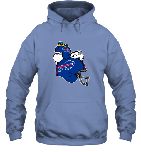 gokw snoopy and woodstock resting on buffalo bills helmet hoodie 23 front carolina blue