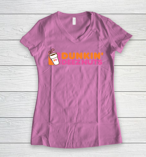 Dunkin Deez Nuts Shirt Women's V-Neck T-Shirt 8