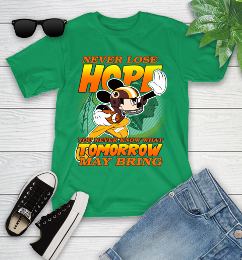 Washington Redskins NFL Football Mickey Disney Never Lose Hope Youth T-Shirt 8