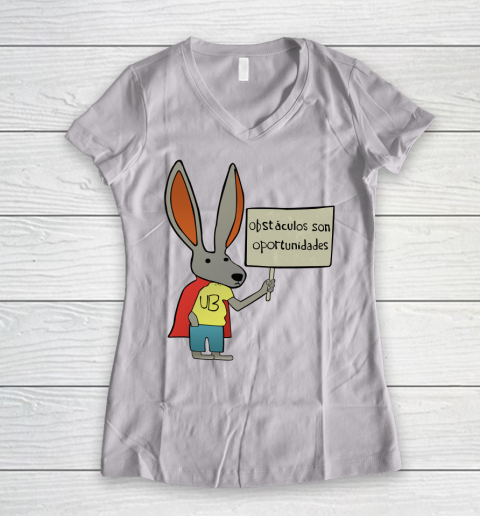 Rick Flag Shirt  Ultra Bunny with a Sign Women's V-Neck T-Shirt