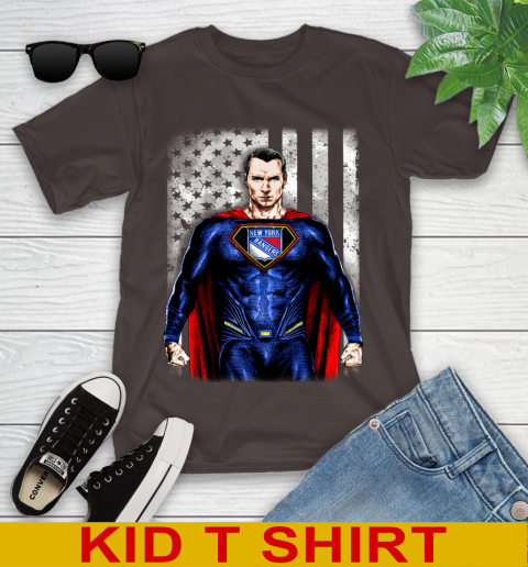 NHL Hockey New York Rangers Superman DC Shirt Youth T-Shirt 6