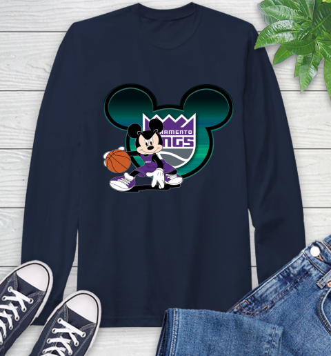 NBA Sacramento Kings Mickey Mouse Disney Basketball Long Sleeve T-Shirt 4