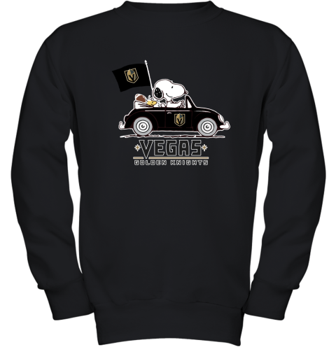 Snoopy And Woodstock Ride The Vegas Golden Knighta Car NHL Youth Sweatshirt