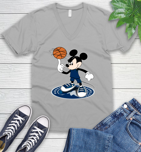NBA Basketball Minnesota Timberwolves Cheerful Mickey Disney Shirt V-Neck T-Shirt 4