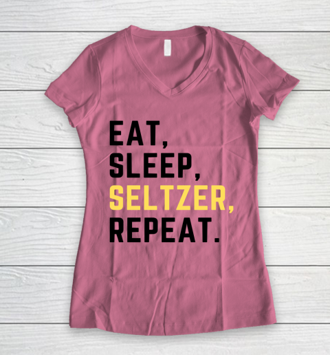Bud Light Seltzer  Eat Sleep Seltzer Repeat Women's V-Neck T-Shirt 7