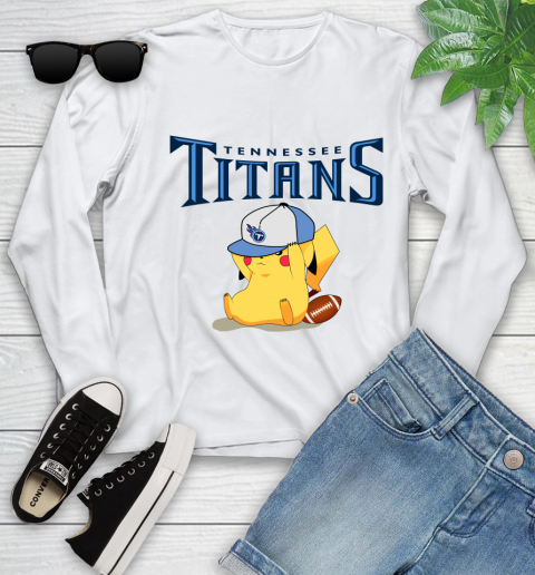 NFL Pikachu Football Tennessee Titans Youth Long Sleeve