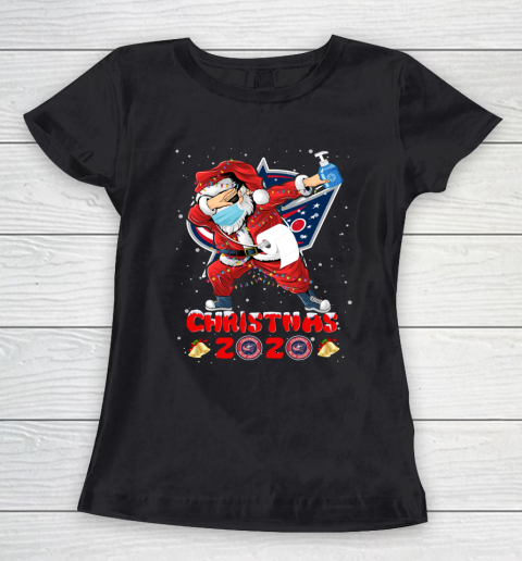 Columbus Blue Jackets Funny Santa Claus Dabbing Christmas 2020 NHL Women's T-Shirt