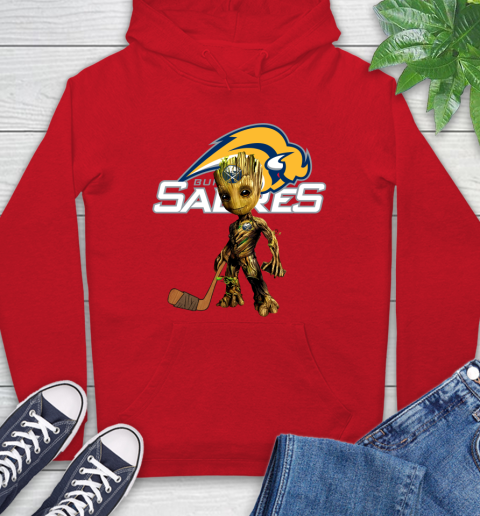 Buffalo Sabres NHL Hockey Groot Marvel Guardians Of The Galaxy Hoodie 10